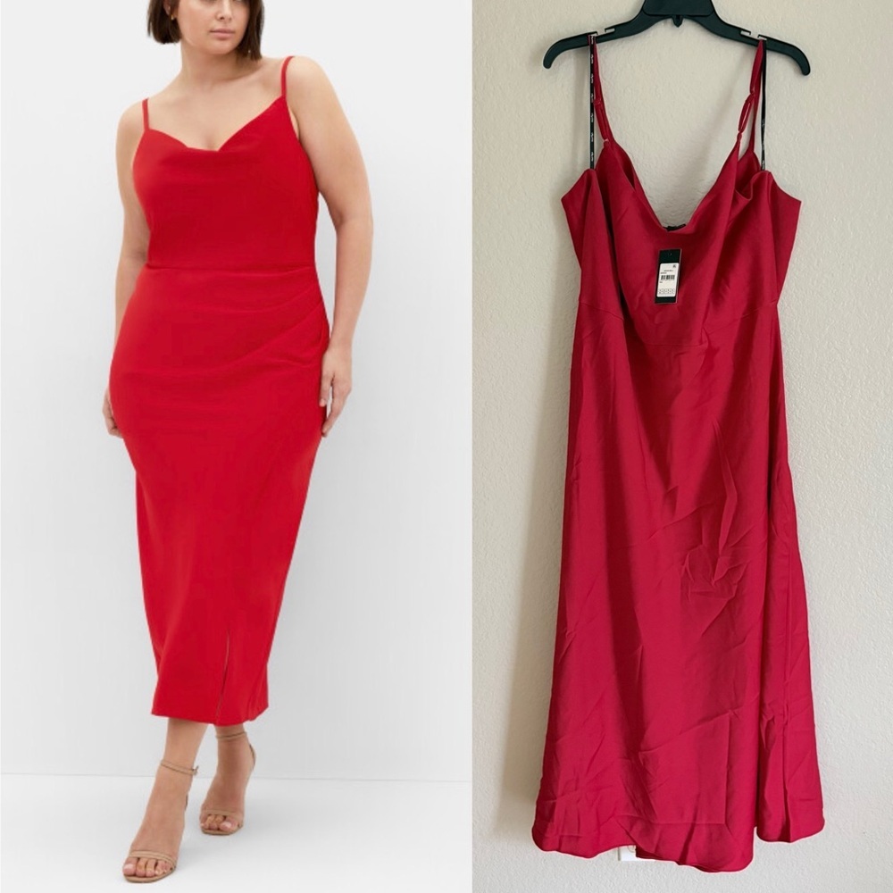 City Chic Plus Size Red Mali Midi Dress